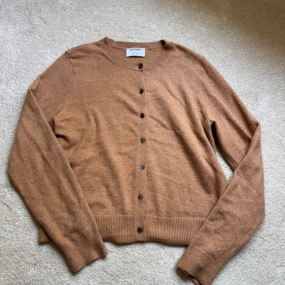 Brown Camel Cardigan Sweater